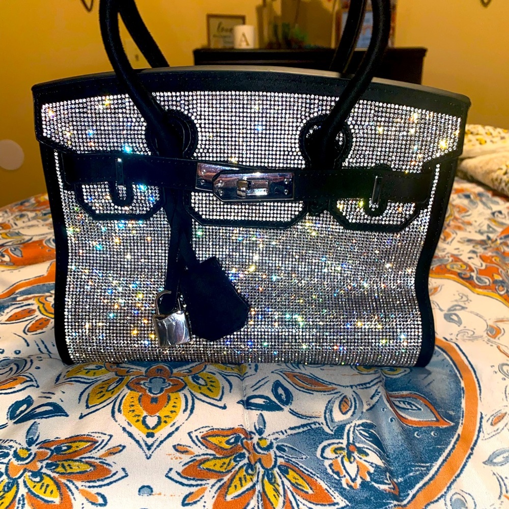 Shane Justin 25mm rhinestone tote